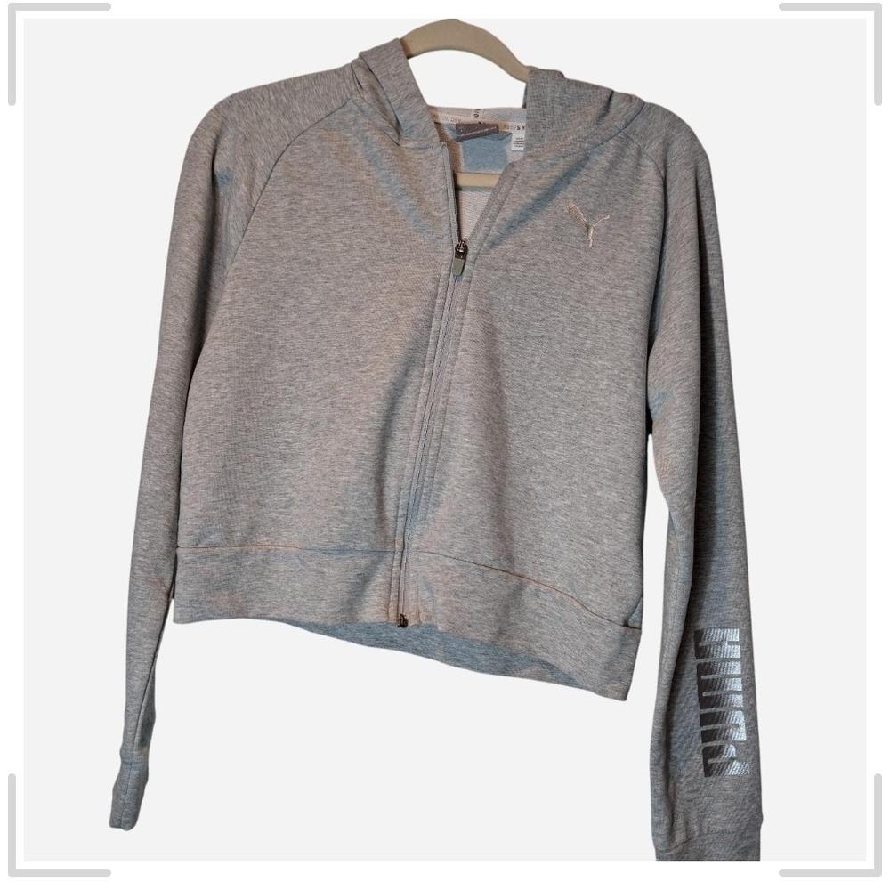 Pre-owned Gray Puma Zip-Up Hoodie